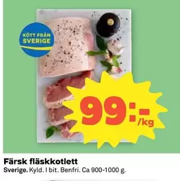 Färsk fläskkotlett