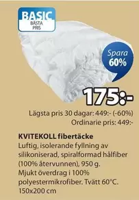 KVITEKOLL fibertäcke
