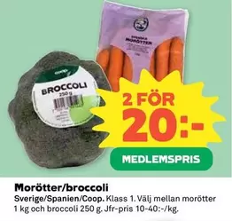 Coop - Morötter/broccoli