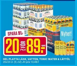 Loka - LASK, VATTEN, TONIC WATER & LATTOL