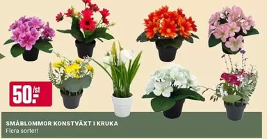 SMÅBLOMMOR KONSTVÄXT I KRUKA