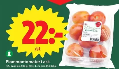 Plommontomater i ask