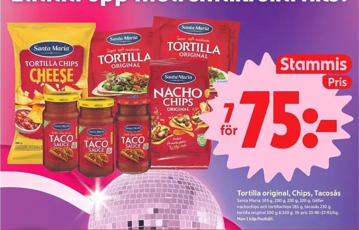 Santa Maria - Tortilla original, Chips, Tacosás