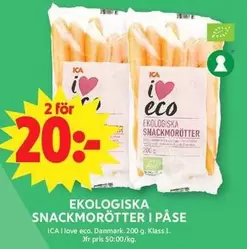 EKOLOGISKA SNACKMORÖTTER I PÅSE