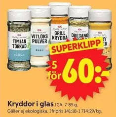 Kryddor i glas