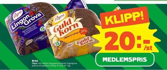 Pågen - Lingon Grova or Guld Korn