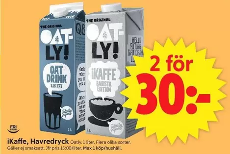 Oatly - iKaffe, Havredryck