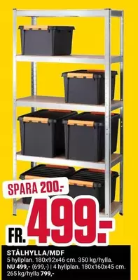 STÅLHYLLA/MDF