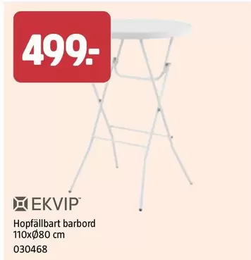 Hopfällbart barbord