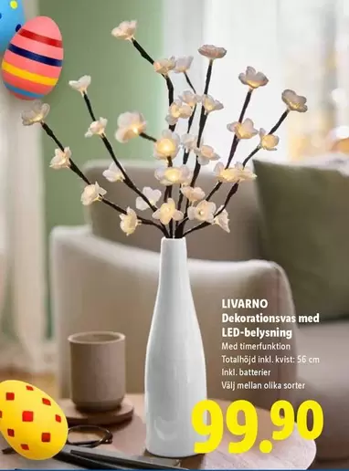 Dekorationsvas med LED-belysning