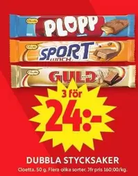 Cloetta - PLOPP, SPORT, GULD