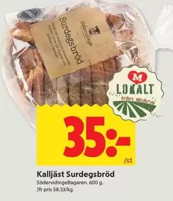Kalljäst Surdegsbröd