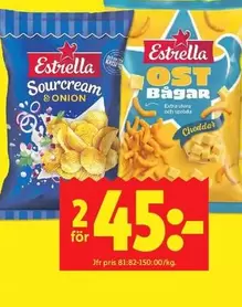 Estrella - Sourcream & Onion or Ost Bågar