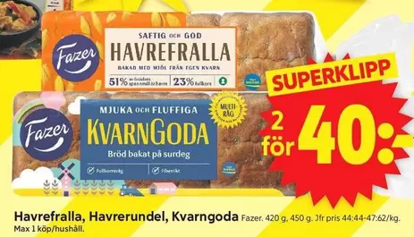 Fazer - Havrefralla, Havrerundel, Kvarngoda