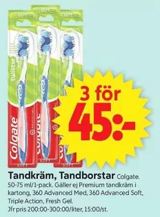 Colgate - Tandkräm, Tandborstar
