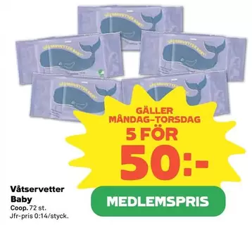 Coop - Våtservetter Baby