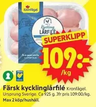 Kronfågel - kycklinglårfilé