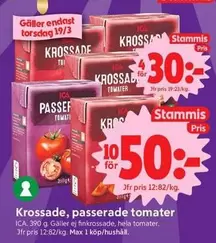 Krossade, passerade tomater