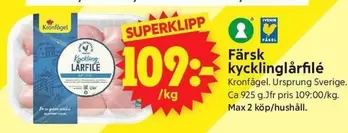 Kronfågel - kycklinglårfilé