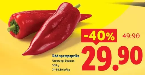 Röd spetspaprika