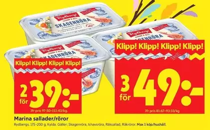Rydbergs - Marina sallader/röror