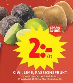 KIWI, LIME, PASSIONSFRUKT