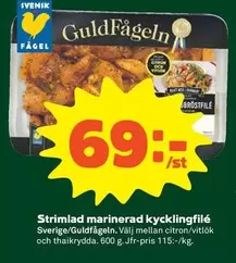 Guldfågeln - Strimlad marinerad kycklingfilé