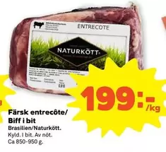 Naturkött - Färsk entrecôte/Biff i bit