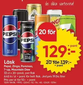 Pepsi - , Zingo, Pommac, 7-up, Mountain Dew
