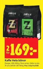 Zoegas - Kaffe Hela bönor