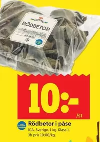 Rödbetor i påse