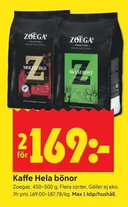 Zoegas - Kaffe Hela bönor