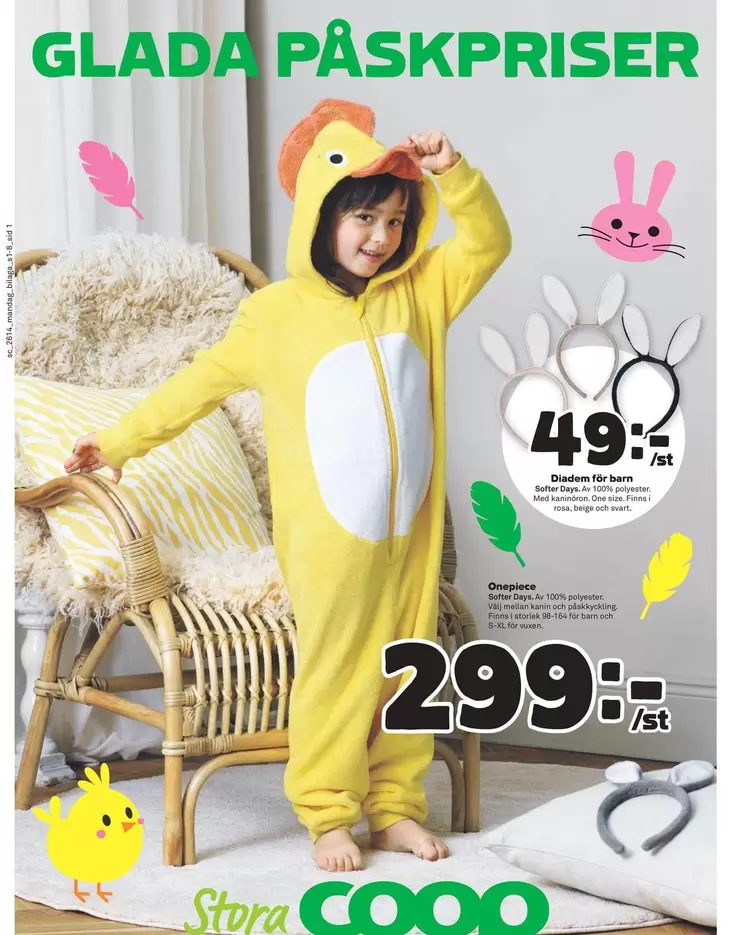 Coop - Barnkostym påskkyckling (barnpyjamas / dräkt)