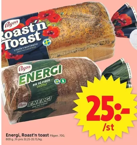 Pågen - Energi, Roast'n toast