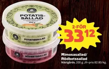 Mimosasallad/Rödbetssallad