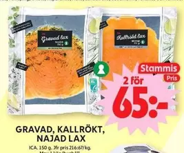 GRAVAD, KALLRÖKT, NAJAD LAX