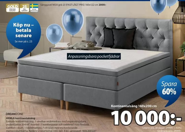 Mer - Kontinentalsäng