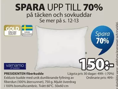 Mer - PRESIDENTEN fiberkudde