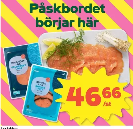 Coop - Kallrökt lax, Gravad lax