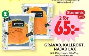 GRAVAD, KALLRÖKT, NAJAD LAX