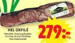 Naturkött - HEL OXFILÉ