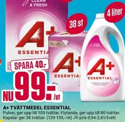 A+ Tvättpulver Essential