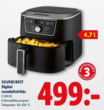 silvercrest - Digital varmluftsfritös