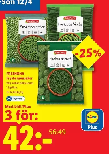 Freshona - Frysta grönsaker