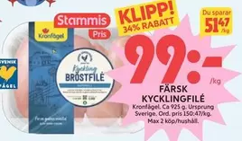 Kronfågel - Kycklingfilé