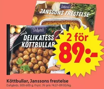 Dafgård - Köttbullar, Janssons frestelse