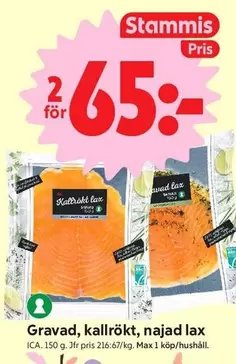 Gravad, kallrökt, najad lax