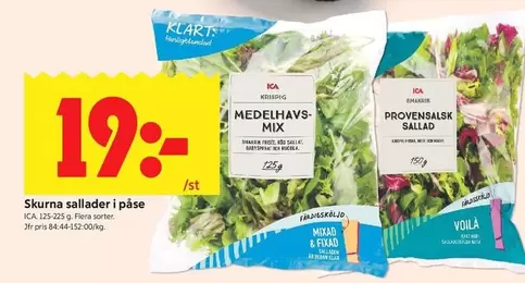 Skurna sallader i påse