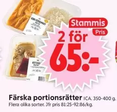 Färska portionsrätter ICA. 350-400 g