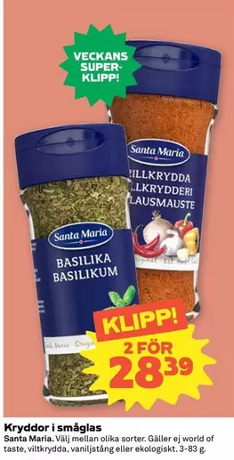 Santa Maria - Kryddor i småglas